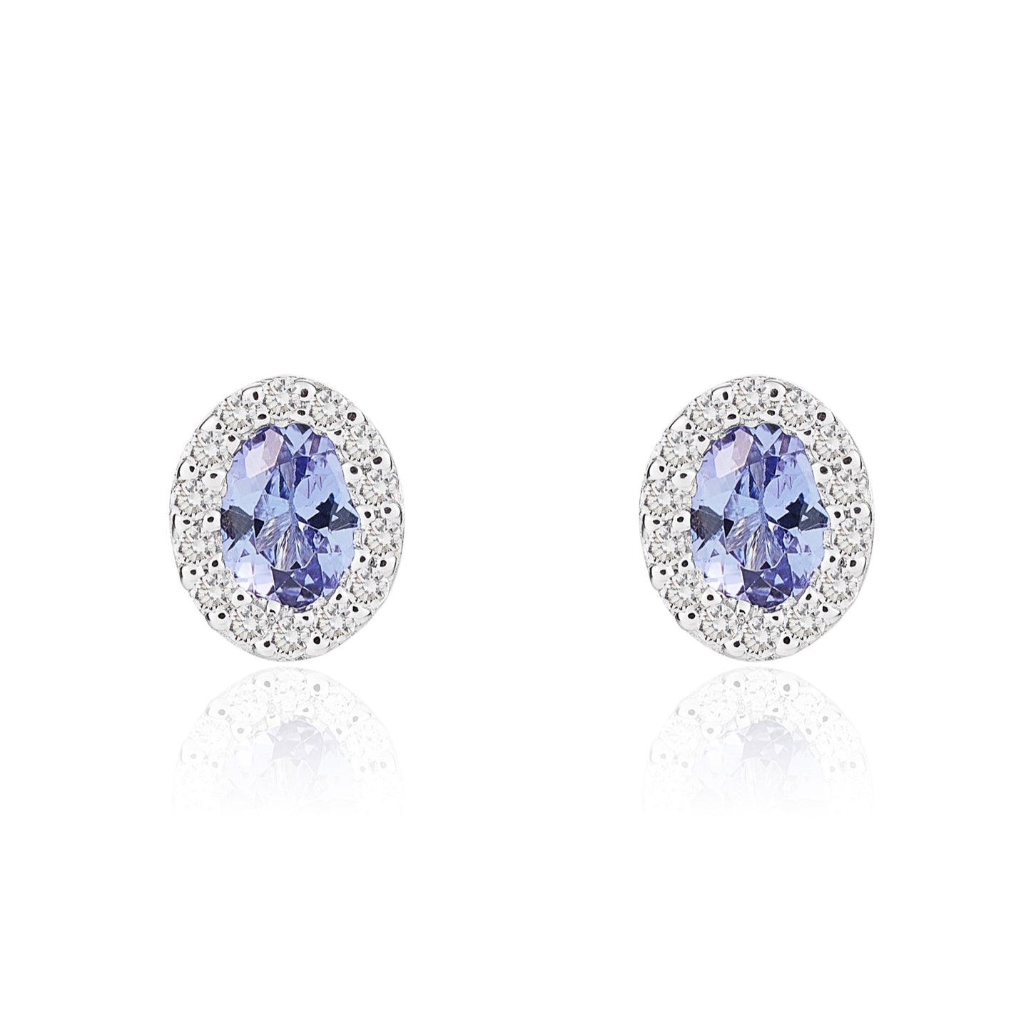 18ct White Gold Tanzanite And Diamond Earrings