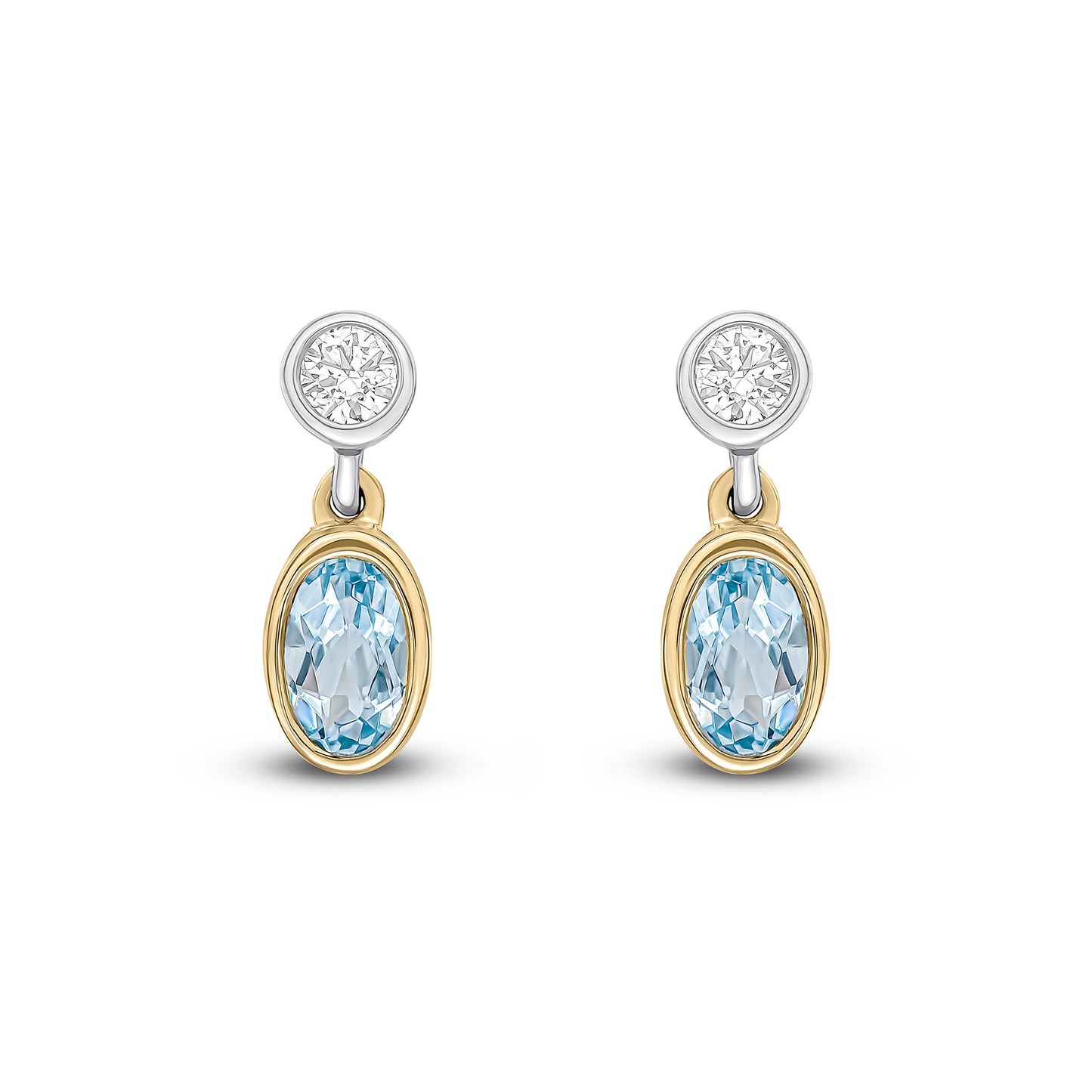 18ct White Gold Aqua And Diamond Earrings