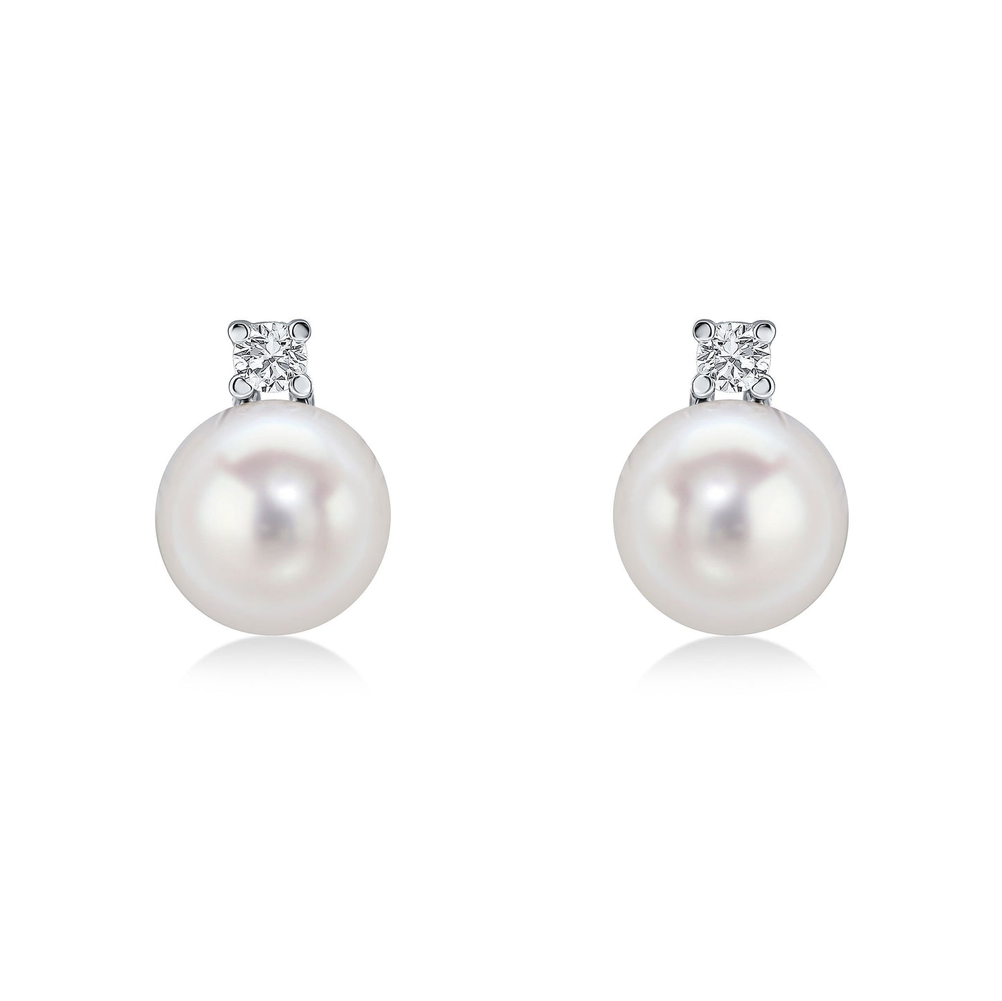 18ct White Gold Pearl And Diamond Earrings