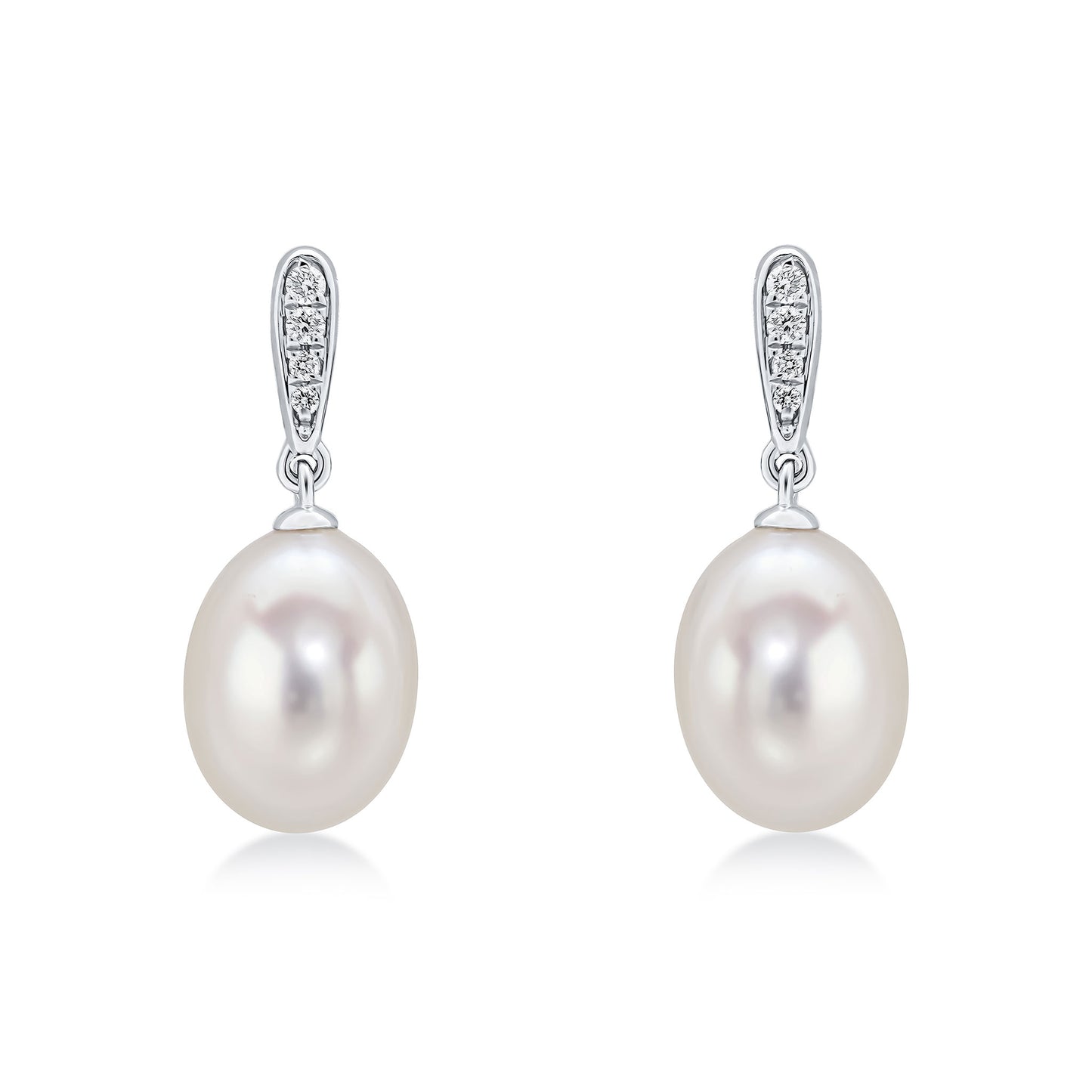 18ct White Gold Pearl And Diamond Earrings