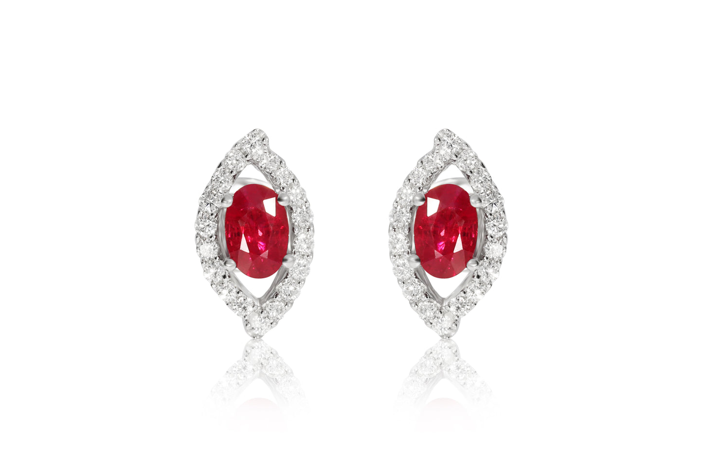 18ct White Gold Ruby Earrings