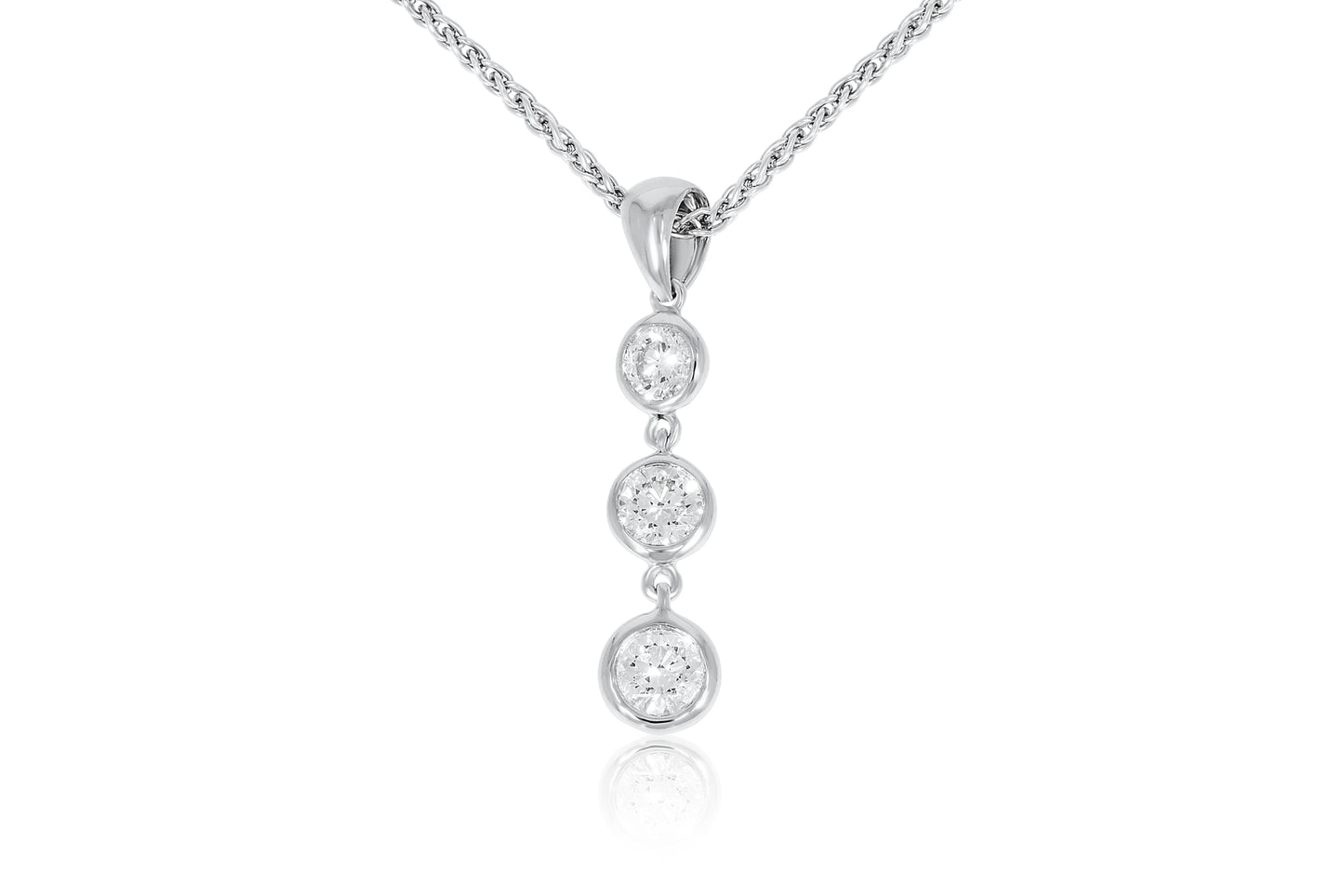 18ct White Gold and Diamond Pendant