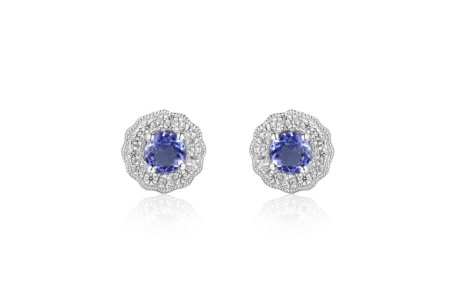Silver and Tanzanite Earrings