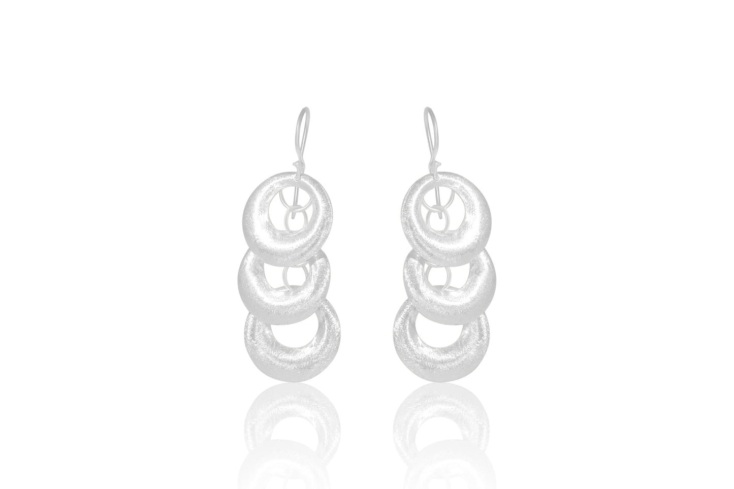 Silver Triple Circle Earrings