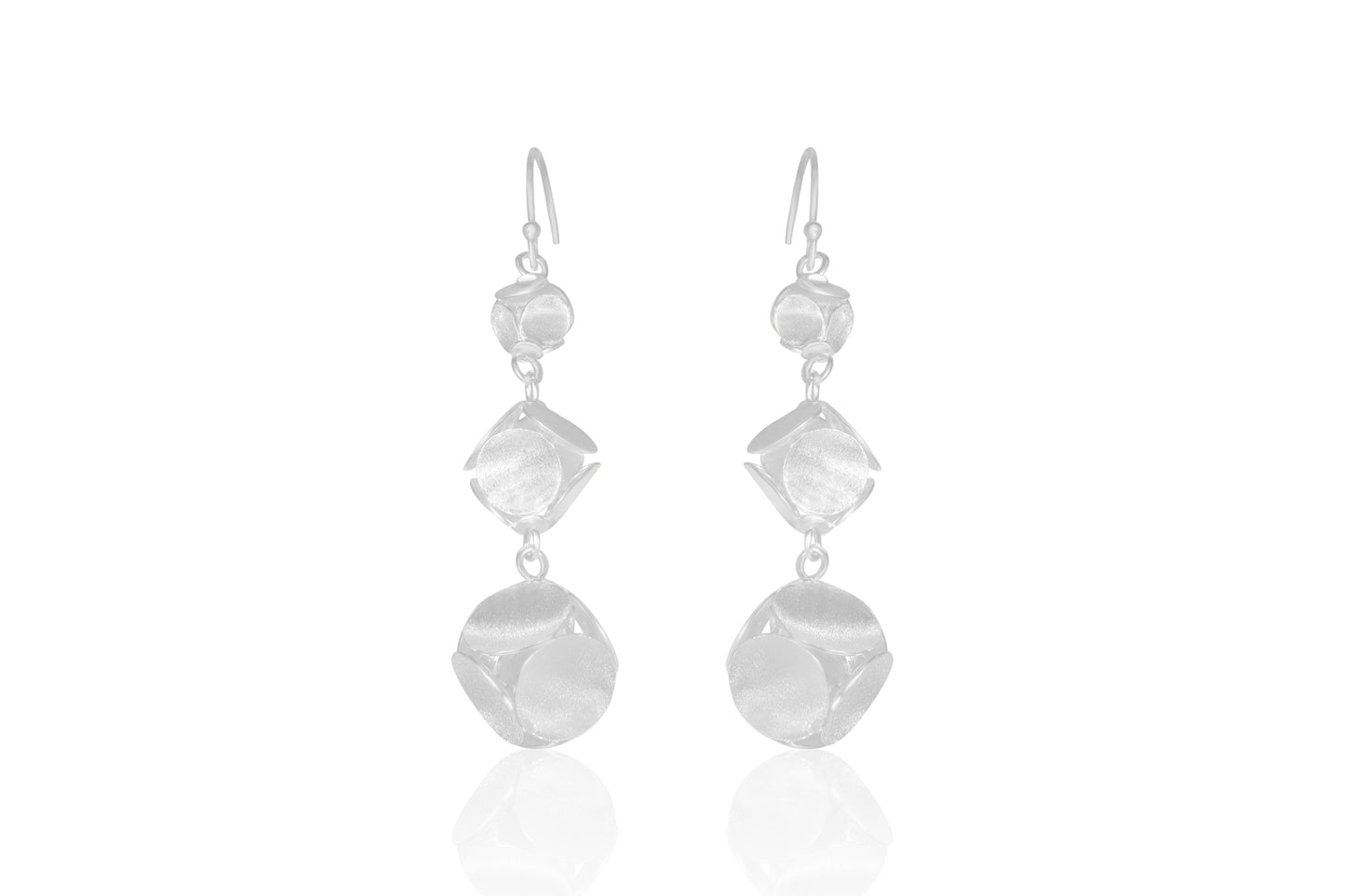 Silver Triple Drop Earrings