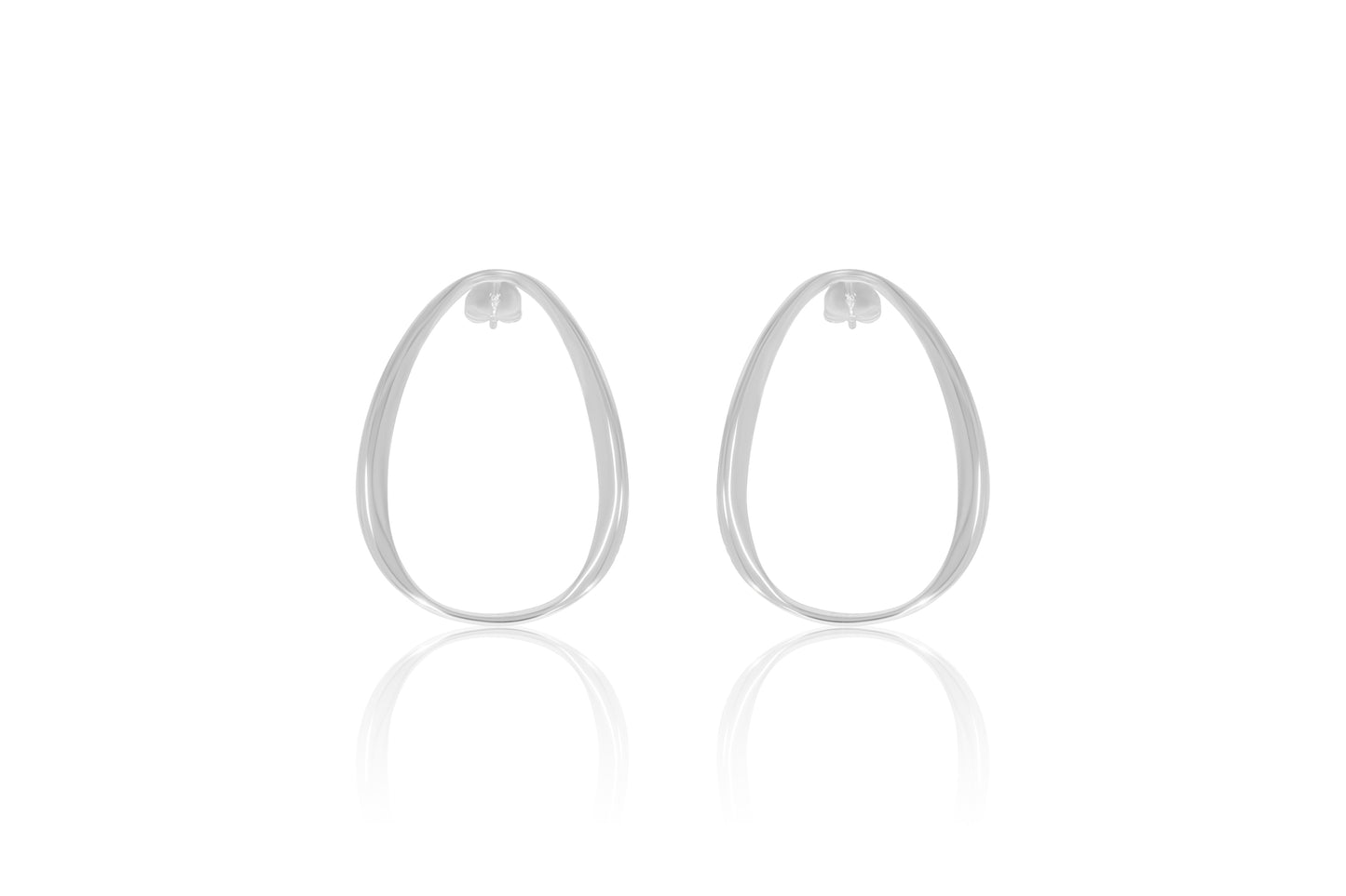 Silver Teardrop Stud Earrings