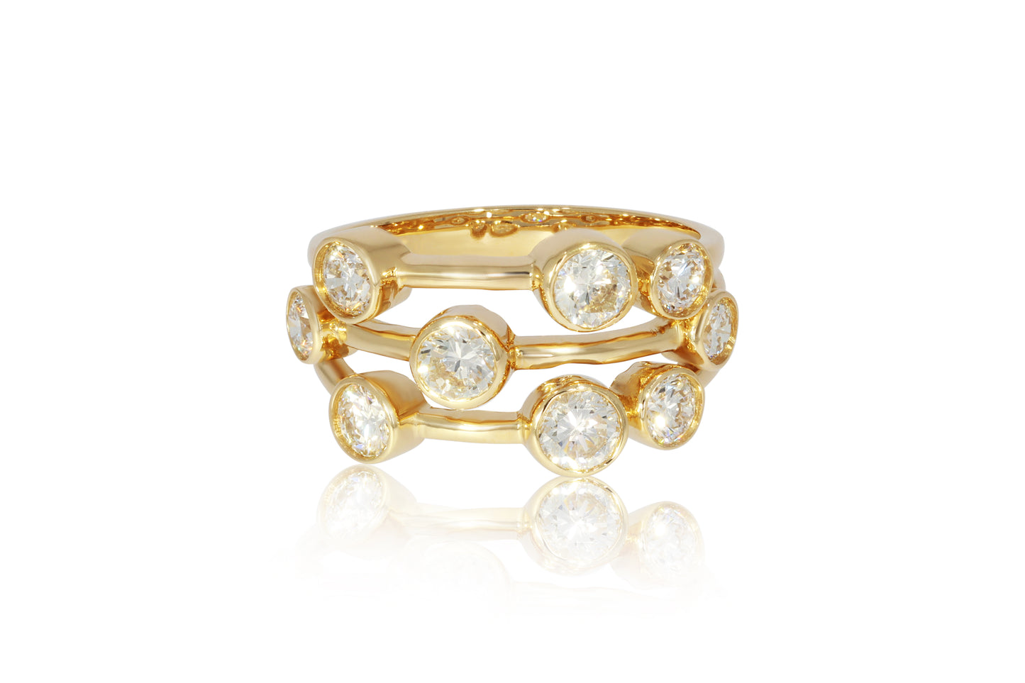 18ct Yellow Gold Diamond Bubble Ring