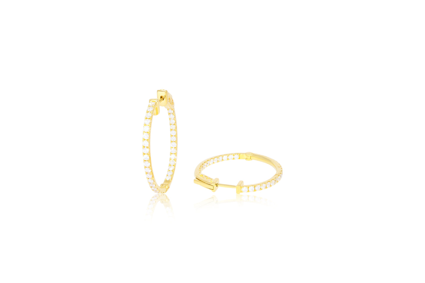 18ct Yellow Gold and Diamond Hoops