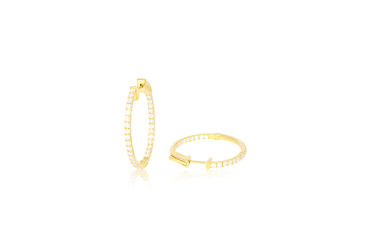 18ct Yellow Gold and Diamond Hoops