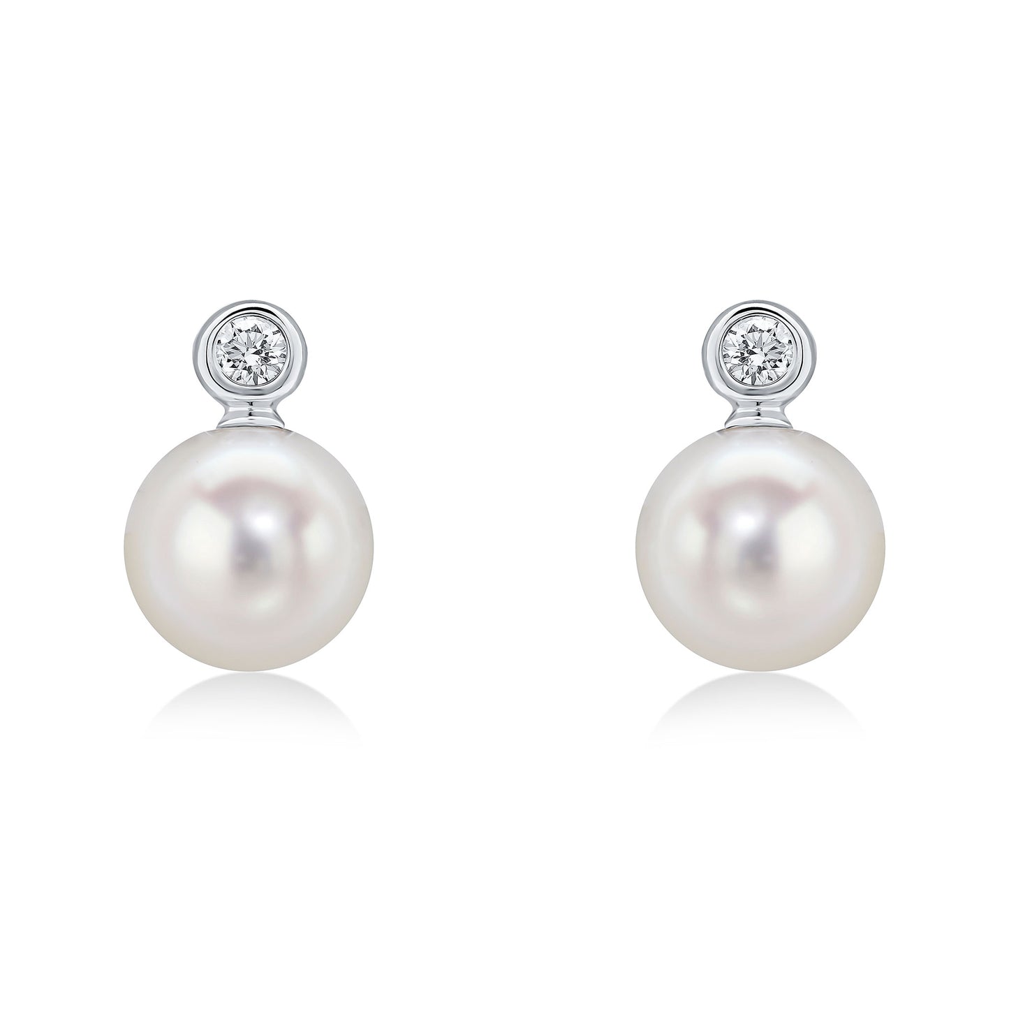 18ct White Gold Pearl And Diamond Earrings