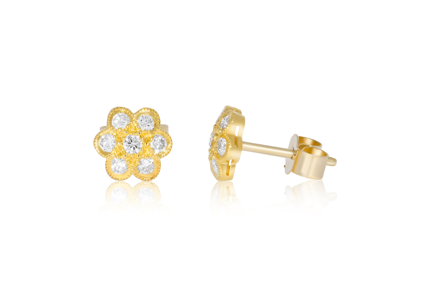 18ct Yellow Gold Diamond Earrings