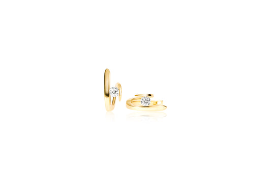 18ct Yellow Gold and Diamond Swirl Earrings