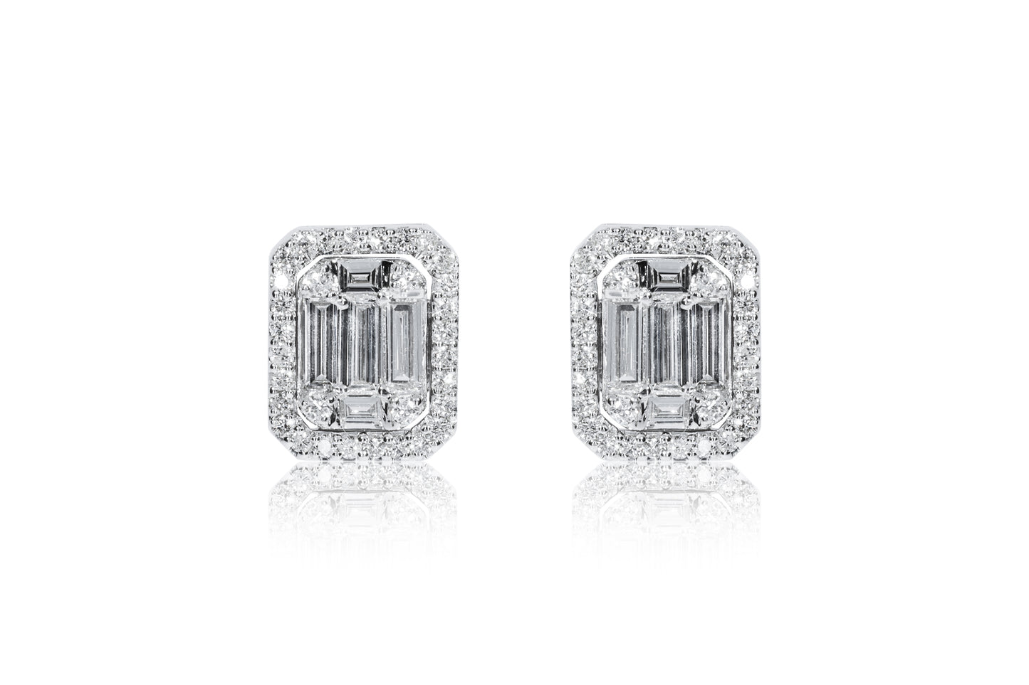 18ct White Gold Diamond Earrings