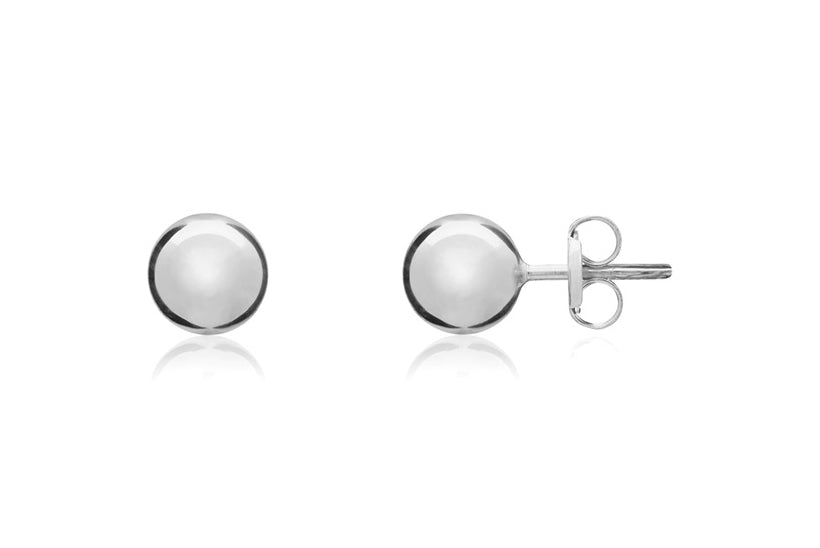 9ct White Gold Stud Earrings