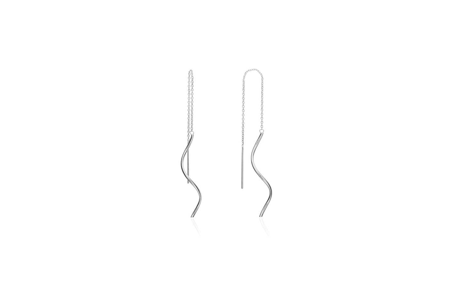 9ct White Gold Drop Earrings