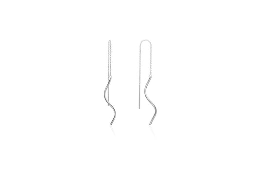 9ct White Gold Drop Earrings