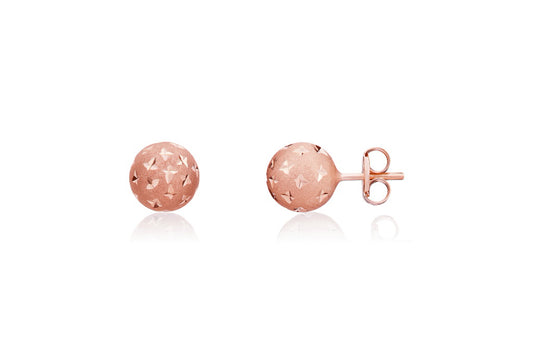 9ct Rose Gold Ball Stud Earrings