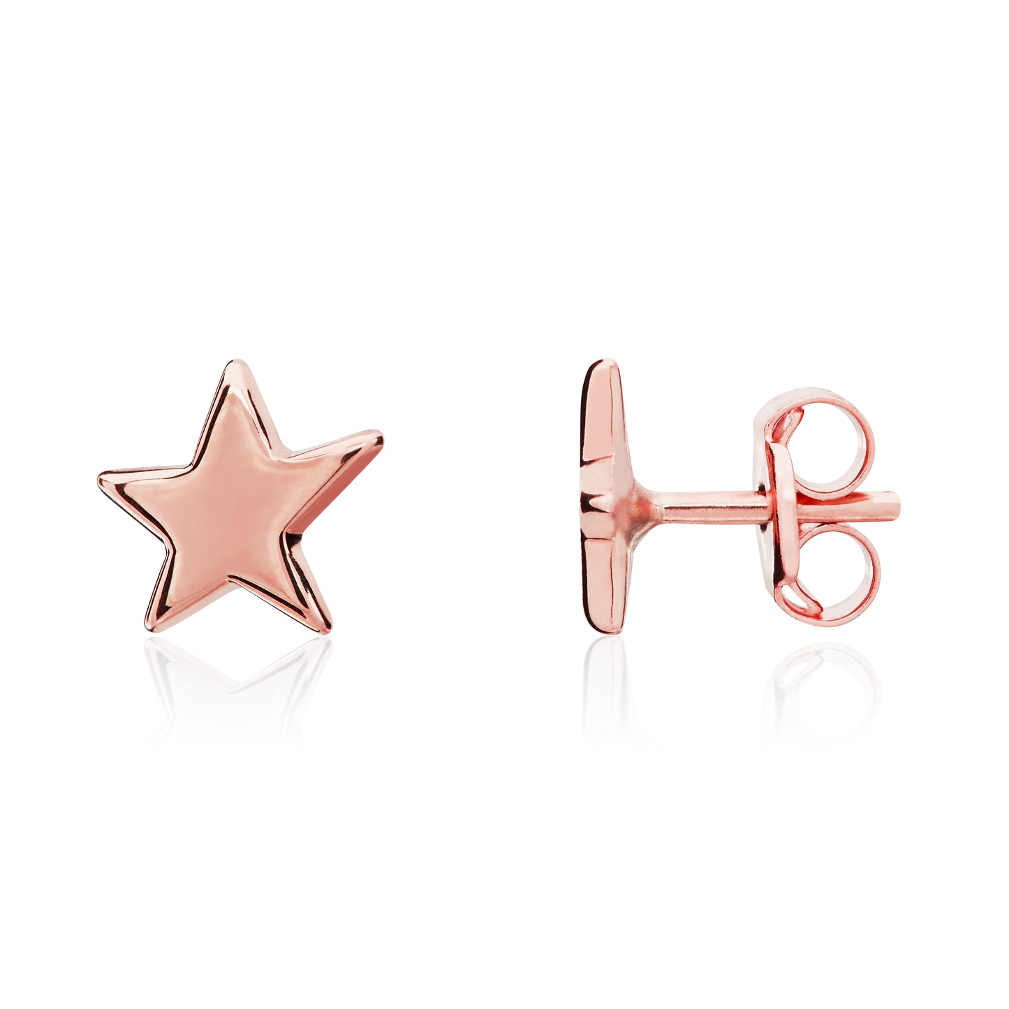 9ct Rose Gold Star Earrings