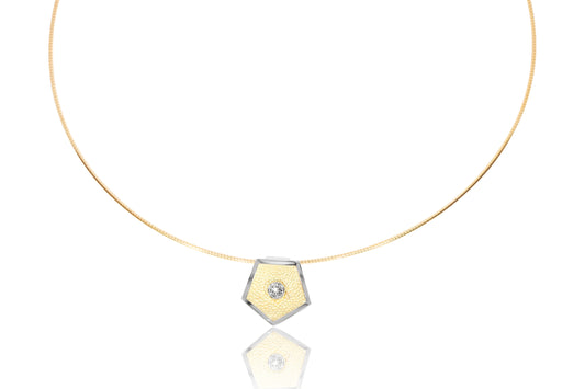 18ct White and Yellow Gold Diamond Necklace