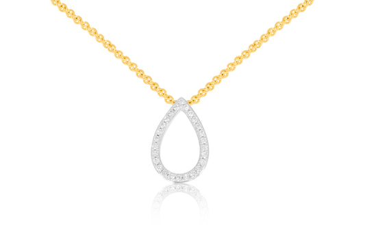 18ct Yellow and White Gold Diamond Necklace