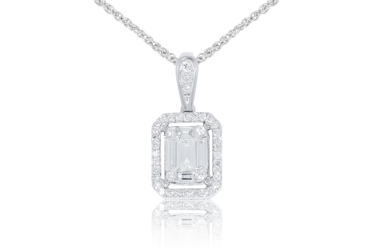 18ct White Gold Diamond Pendant