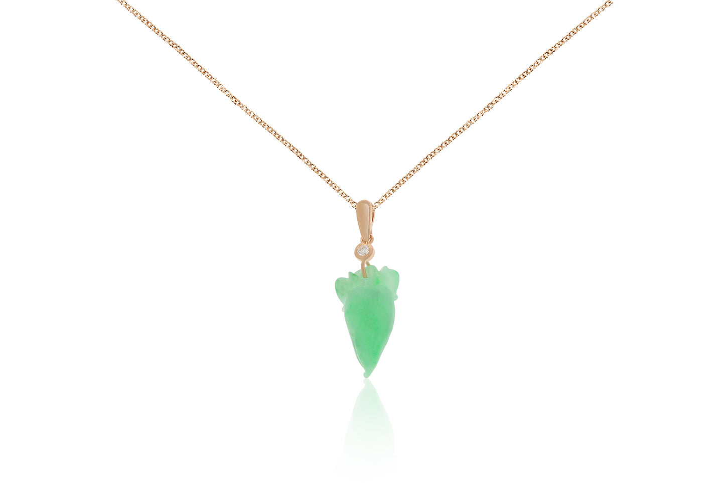 18ct Rose Gold and Jade Pendant