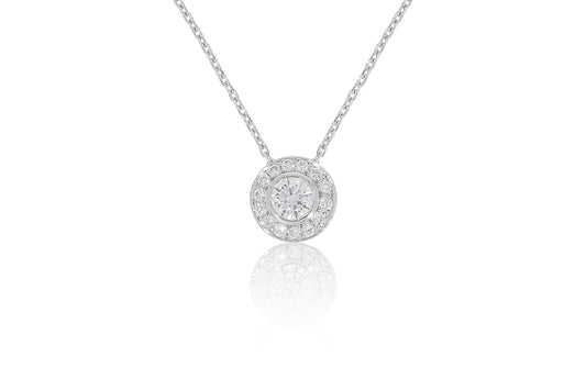 18ct White Gold and Diamond Necklace