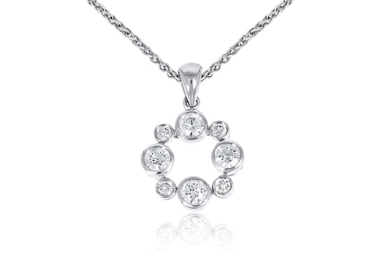 18ct White Gold and Diamond Pendant