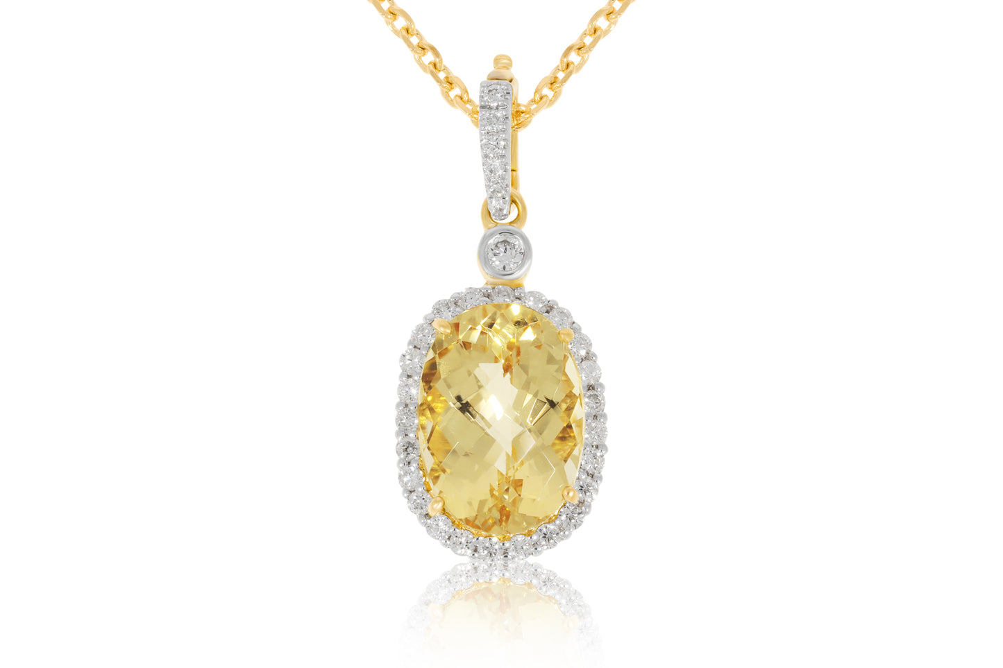 18ct Yellow Gold Sapphire and Diamond Pendant