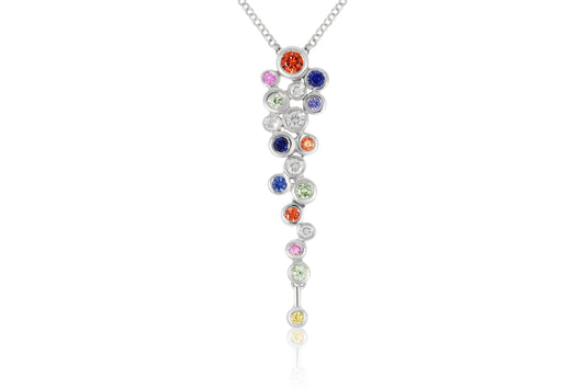 18ct White Gold and Sapphire Necklace