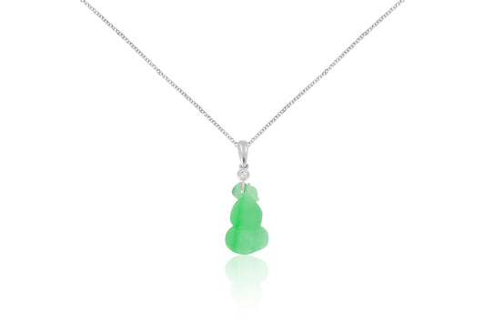 18ct White Gold and Jade Pendant