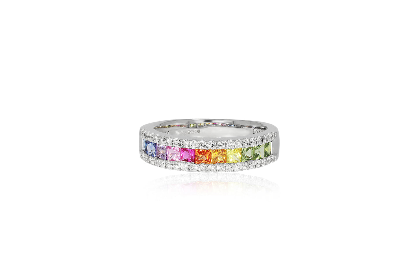 18ct White Gold Multi Sapphire Ring