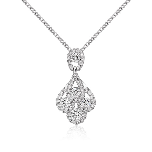 18ct White Gold And Diamond Pendant