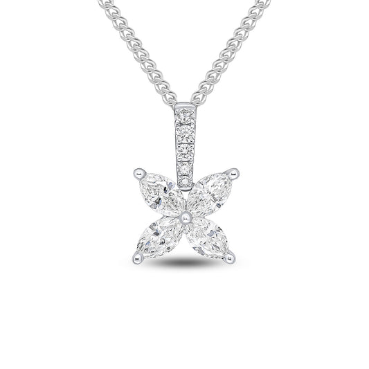 18ct White Gold And Diamond Pendant