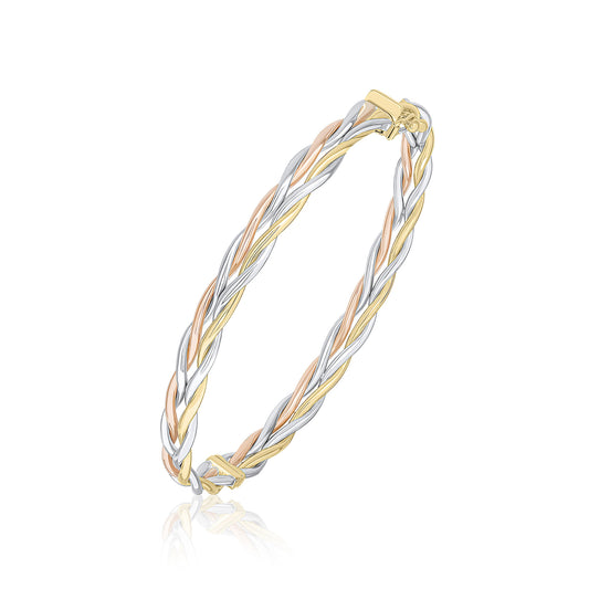 9ct Three Tone Gold Bangle