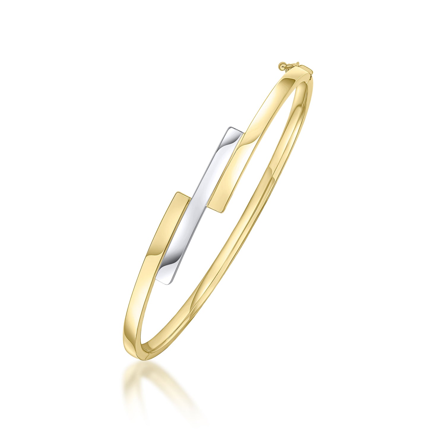 9ct White and Yellow Gold Bangle