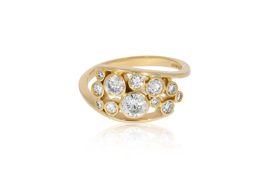 18ct Yellow Gold Bubble Ring