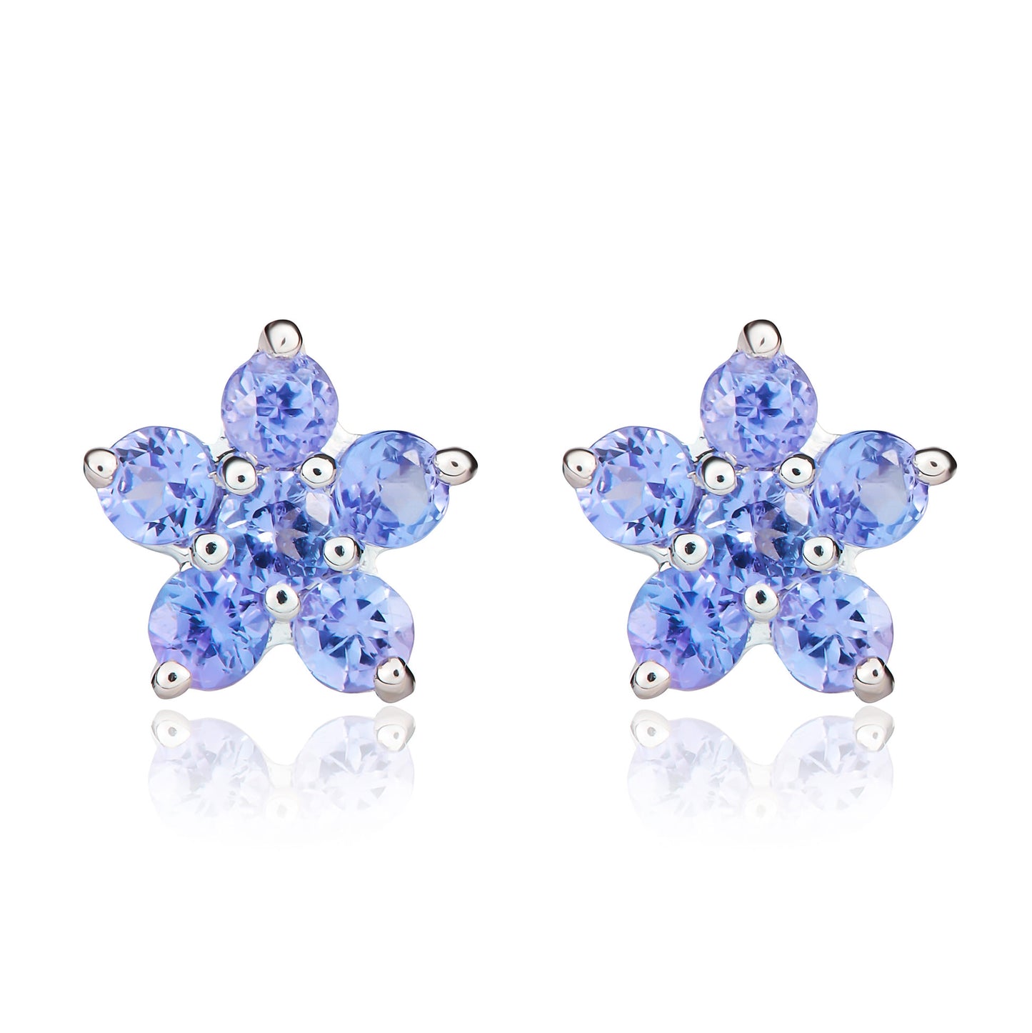 9ct White Gold And Tanzanite Earrings