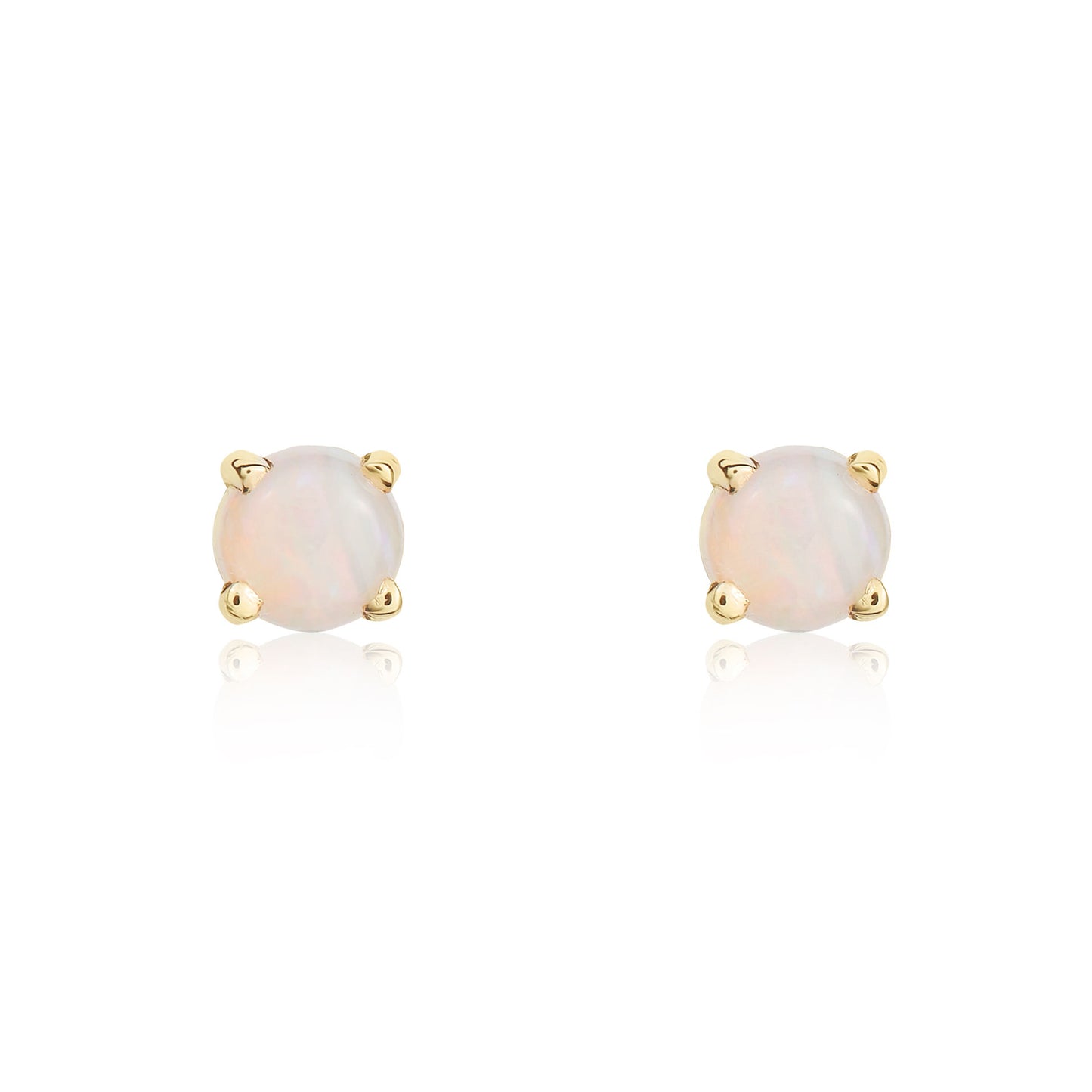 9ct Yellow Gold And Opal Earrings