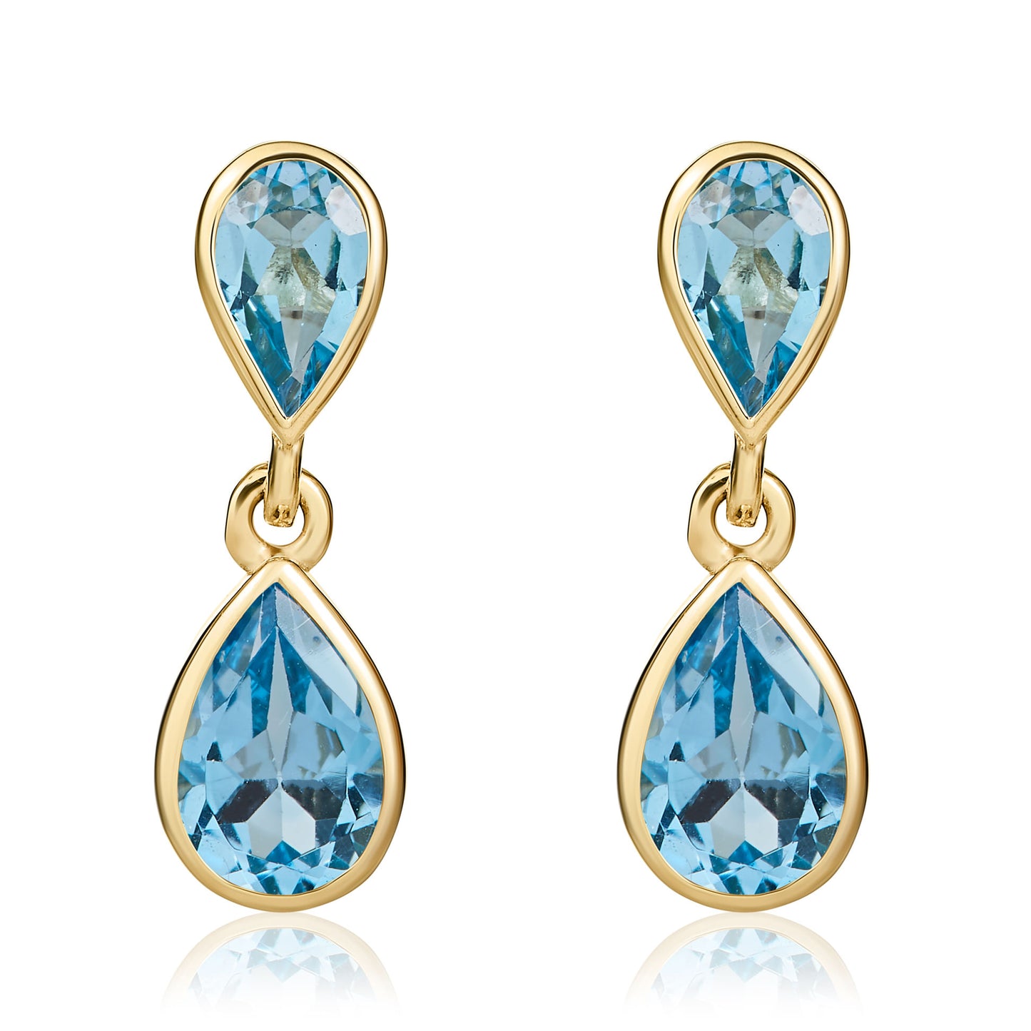 9ct Yellow Gold And Topaz Earrings.