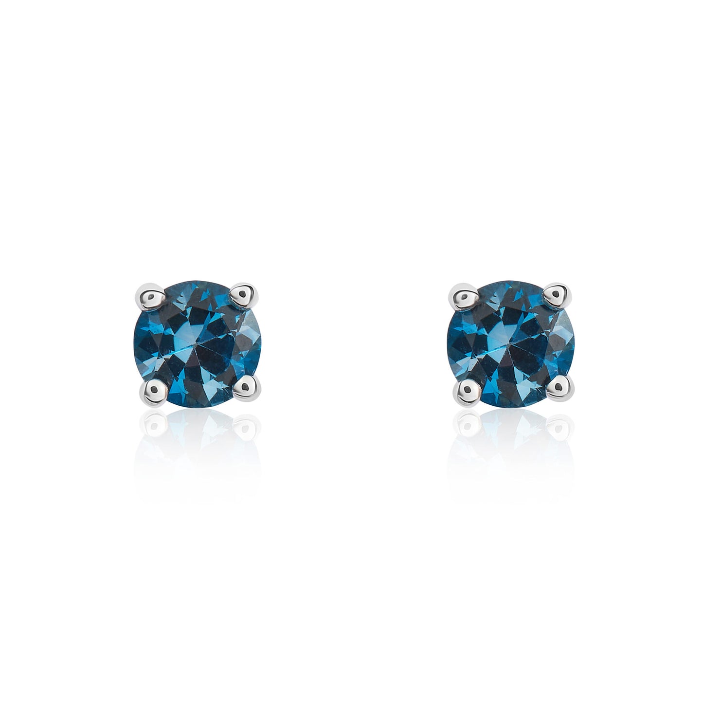 9ct White Gold And Topaz Earrings.