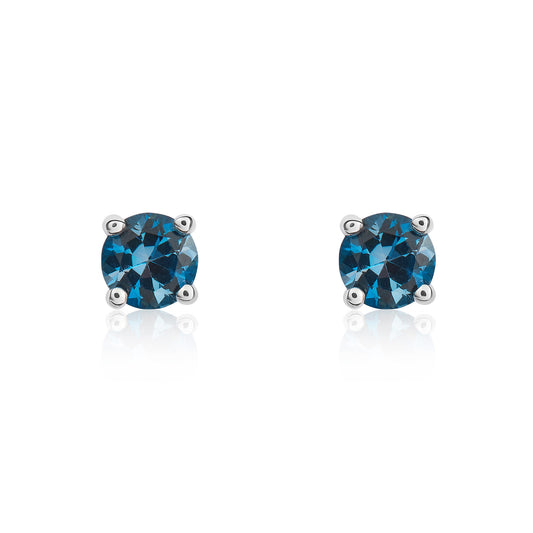 9ct White Gold And Topaz Earrings.