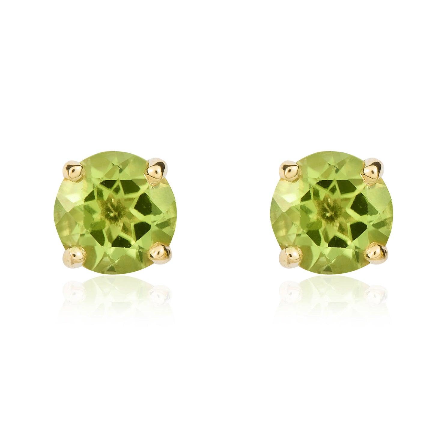 9ct Yellow Gold And Peridot Earrings.