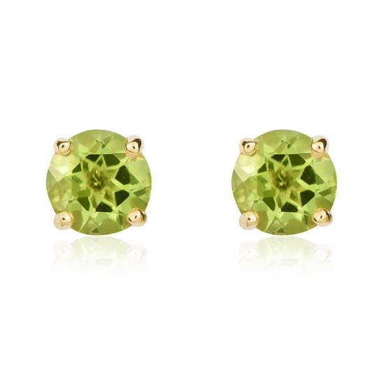 9ct Yellow Gold And Peridot Earrings.