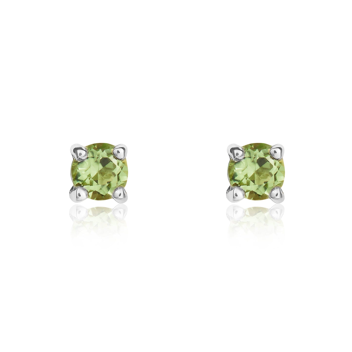 9ct White Gold And Peridot Earrings