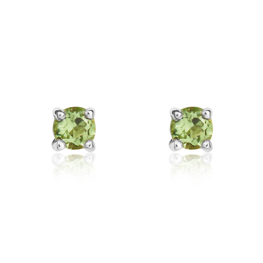 9ct White Gold And Peridot Earrings