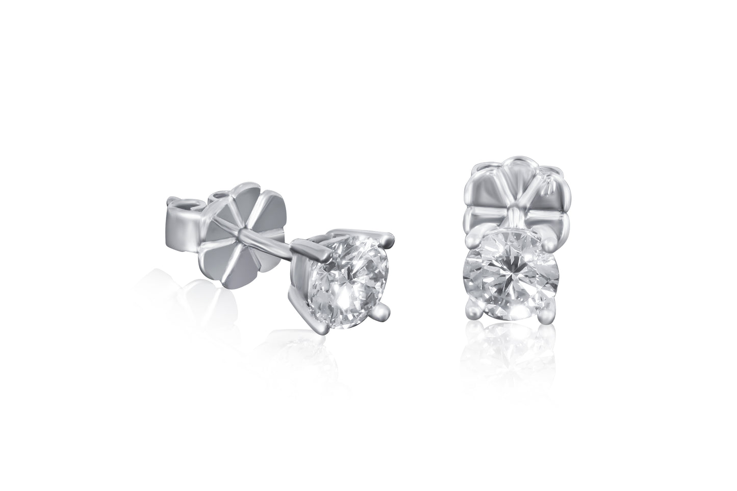 18ct White Gold Diamond Earrings