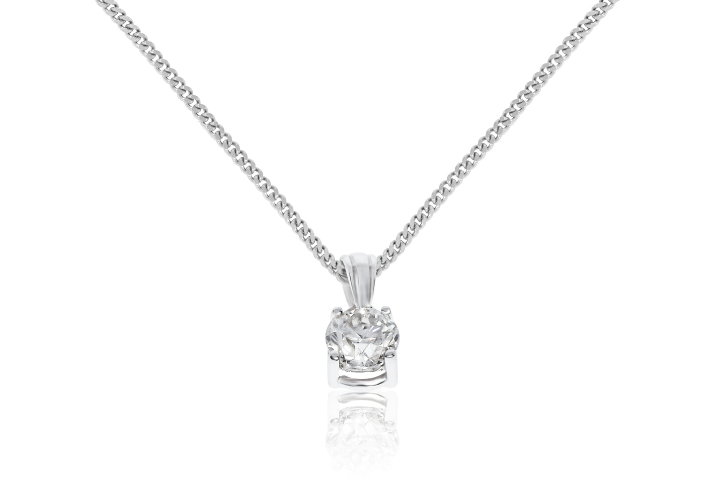 18ct Diamond Solitare Drop Pendant