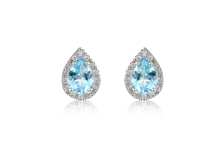 Silver and Blue Topaz Earrings