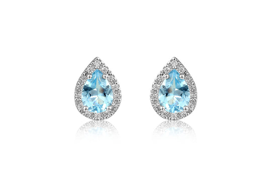 Silver and Blue Topaz Earrings